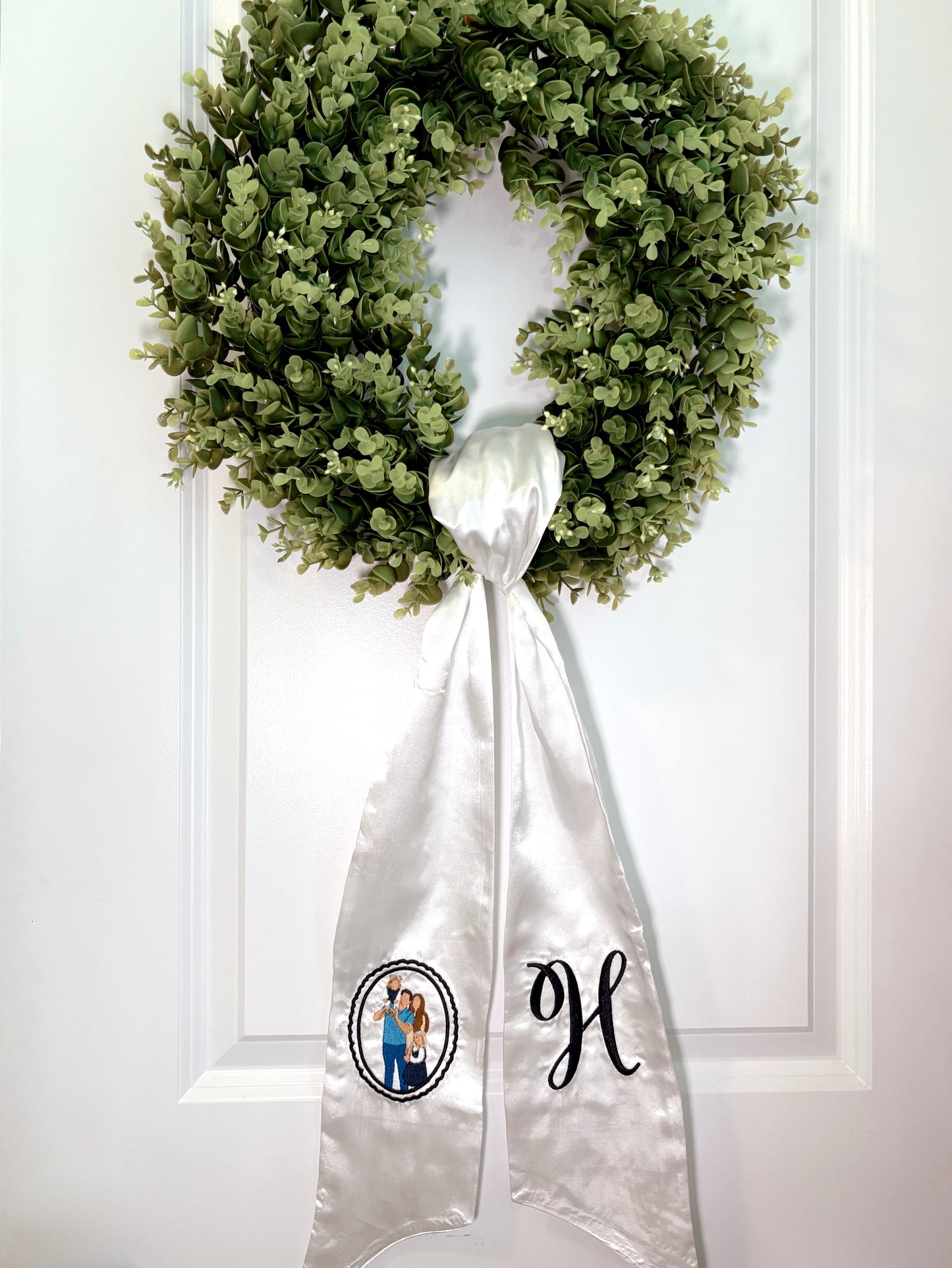 Custom Embroidered Wreath Sash Preorder