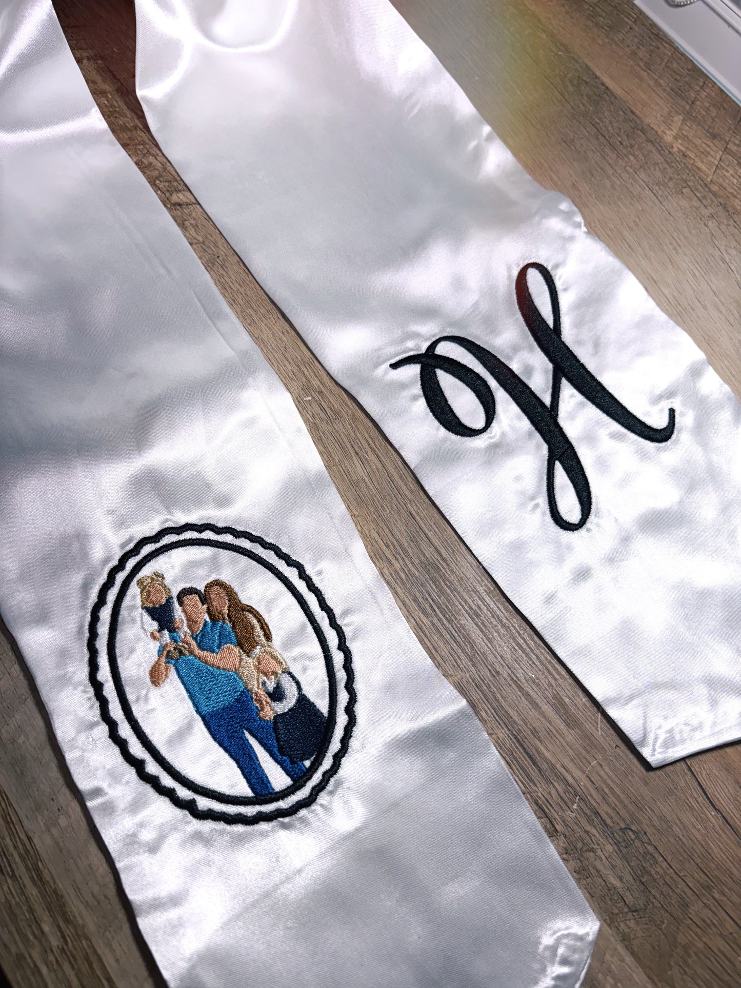 Custom Embroidered Wreath Sash Preorder